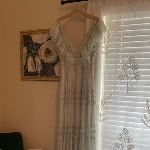 EUC Free People Waterlily Maxi Dress size S Crystal Frost